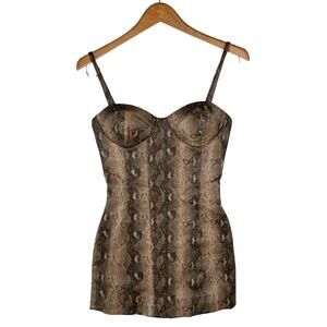 Mistress Rocks : Snakeskin Faux Leather Bustier Mini Dress : XS